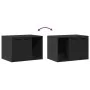 Cat litter box furniture made of black engineered wood, measuring 60x40x40 cm. by , Cat furniture - Ref: Foro24-857725, Price...