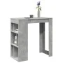 Mesa alta bar con estantes madera gris hormigón 102x50x103,5cm de , Mesas de cocina y de comedor - Ref: Foro24-854358, Precio...