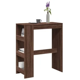Hoher Bartisch mit Eichenregalen in Braun, 90x40x103,5 cm. von , Küchen- und Esstische - Ref: Foro24-854379, Preis: 77,13 €, ...