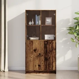 Aparador con puertas madera ingeniería envejecida 68x37x142 cm de , Aparadores - Ref: Foro24-3318722, Precio: 136,96 €, Descu...