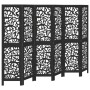 Biombo separador de 6 paneles madera maciza Paulownia negro de , Divisores de ambientes - Ref: Foro24-358761, Precio: 153,22 ...