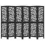 Biombo separador de 6 paneles madera maciza Paulownia negro de , Divisores de ambientes - Ref: Foro24-358761, Precio: 153,22 ...