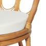 Silla de comedor con cojín ratán natural y lino marrón claro en Sillas de comedor | Comprar online en Foru.es