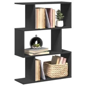 Librería divisora 3 niveles madera ingeniería negra 70x24x97 cm de , Librerías y estanterías - Ref: Foro24-858112, Precio: 45...