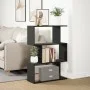 Librería divisora 3 niveles madera ingeniería negra 70x24x97 cm de , Librerías y estanterías - Ref: Foro24-858112, Precio: 45...