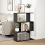 Librería divisora 3 niveles madera ingeniería negra 70x24x97 cm de , Librerías y estanterías - Ref: Foro24-858112, Precio: 46...