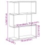 Librería divisora 3 niveles madera ingeniería negra 70x24x97 cm de , Librerías y estanterías - Ref: Foro24-858112, Precio: 46...
