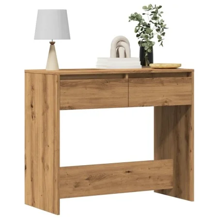 Handcrafted engineered wood oak console table 89x41x76.5 cm by , Side tables - Ref: Foro24-856775, Price: 75,76 €, Discount: %