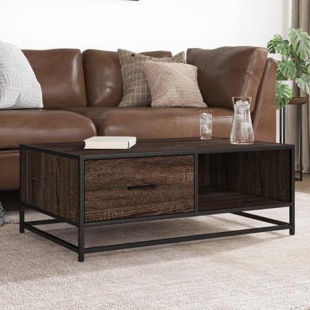 Mesa de centro madera ingeniería metal marrón 90x57x35 cm de , Mesas de centro - Ref: Foro24-848758, Precio: 69,90 €, Descuen...