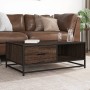 Mesa de centro madera ingeniería metal marrón 90x57x35 cm de , Mesas de centro - Ref: Foro24-848758, Precio: 69,90 €, Descuen...