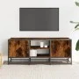 Mueble TV metal y madera ingeniería roble ahumado 100x35x41 cm de , Muebles TV - Ref: Foro24-848836, Precio: 62,16 €, Descuen...