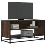 Mueble TV metal y madera ingeniería marrón roble 91x40x46 cm de , Muebles TV - Ref: Foro24-848888, Precio: 58,47 €, Descuento: %