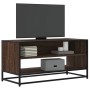 Mueble TV metal y madera ingeniería marrón roble 91x40x46 cm de , Muebles TV - Ref: Foro24-848888, Precio: 59,18 €, Descuento: %