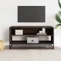 Mueble TV metal y madera ingeniería marrón roble 91x40x46 cm de , Muebles TV - Ref: Foro24-848888, Precio: 58,47 €, Descuento: %