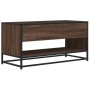 Mueble TV metal y madera ingeniería marrón roble 91x40x46 cm de , Muebles TV - Ref: Foro24-848888, Precio: 59,18 €, Descuento: %