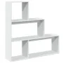 Librería divisora 3 niveles madera blanca 123x29x123 cm de , Librerías y estanterías - Ref: Foro24-857985, Precio: 64,37 €, D...