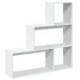 Librería divisora 3 niveles madera blanca 123x29x123 cm de , Librerías y estanterías - Ref: Foro24-857985, Precio: 64,37 €, D...