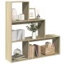 Librería divisora 3 niveles madera roble Sonoma 123x29x123 cm de , Librerías y estanterías - Ref: Foro24-857987, Precio: 67,9...