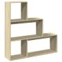Librería divisora 3 niveles madera roble Sonoma 123x29x123 cm de , Librerías y estanterías - Ref: Foro24-857987, Precio: 67,9...
