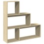 Librería divisora 3 niveles madera roble Sonoma 123x29x123 cm de , Librerías y estanterías - Ref: Foro24-857987, Precio: 69,0...