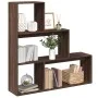 Librería divisora 3 niveles madera marrón roble 123x29x123 cm de , Librerías y estanterías - Ref: Foro24-857991, Precio: 59,5...