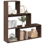 Librería divisora 3 niveles madera marrón roble 123x29x123 cm de , Librerías y estanterías - Ref: Foro24-857991, Precio: 60,6...