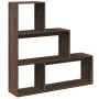 Librería divisora 3 niveles madera marrón roble 123x29x123 cm de , Librerías y estanterías - Ref: Foro24-857991, Precio: 59,5...