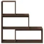Librería divisora 3 niveles madera marrón roble 123x29x123 cm de , Librerías y estanterías - Ref: Foro24-857991, Precio: 59,5...