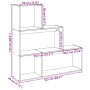 Librería divisora 3 niveles madera marrón roble 123x29x123 cm de , Librerías y estanterías - Ref: Foro24-857991, Precio: 60,6...