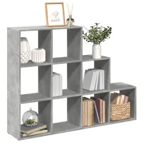 Librería divisora 3 niveles madera gris 137,5x29x103,5 cm de , Librerías y estanterías - Ref: Foro24-857979, Precio: 85,85 €,...