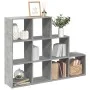 Librería divisora 3 niveles madera gris 137,5x29x103,5 cm de , Librerías y estanterías - Ref: Foro24-857979, Precio: 85,85 €,...