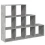 Librería divisora 3 niveles madera gris 137,5x29x103,5 cm de , Librerías y estanterías - Ref: Foro24-857979, Precio: 85,85 €,...