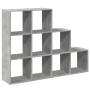 Librería divisora 3 niveles madera gris 137,5x29x103,5 cm de , Librerías y estanterías - Ref: Foro24-857979, Precio: 87,30 €,...