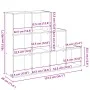 Librería divisora 3 niveles madera gris 137,5x29x103,5 cm de , Librerías y estanterías - Ref: Foro24-857979, Precio: 85,85 €,...