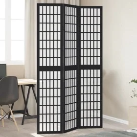 Three-panel solid Paulownia wood room divider screen in black. by , Room dividers - Ref: Foro24-358767, Price: 90,42 €, Disco...