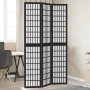Biombo separador de 3 paneles madera maciza Paulownia negro de , Divisores de ambientes - Ref: Foro24-358767, Precio: 92,03 €...