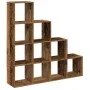 Librería divisora 4 niveles madera envejecida 131,5x29x131,5 cm de , Librerías y estanterías - Ref: Foro24-857974, Precio: 10...