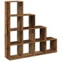 Librería divisora 4 niveles madera envejecida 131,5x29x131,5 cm de , Librerías y estanterías - Ref: Foro24-857974, Precio: 10...