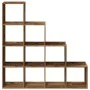 Librería divisora 4 niveles madera envejecida 131,5x29x131,5 cm de , Librerías y estanterías - Ref: Foro24-857974, Precio: 10...