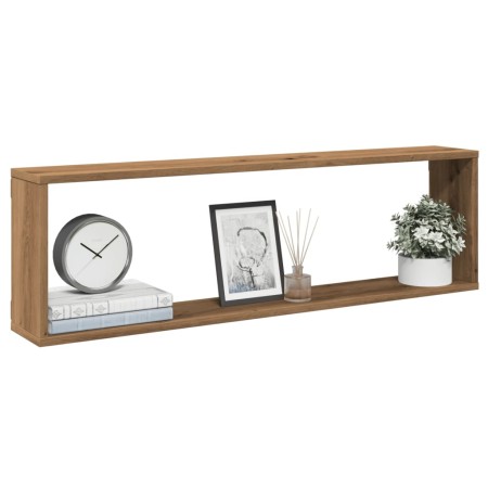 Estantes cubo de pared 4 uds madera roble artisan 100x15x30 cm de , Estantes y estanterías - Ref: Foro24-856585, Precio: 70,6...