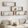 Estantes cubo de pared 4 uds madera roble artisan 100x15x30 cm de , Estantes y estanterías - Ref: Foro24-856585, Precio: 70,6...