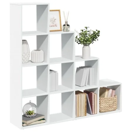 Librería divisora 4 niveles madera blanca 131,5x29x131,5 cm de , Librerías y estanterías - Ref: Foro24-857967, Precio: 89,44 ...