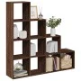 Librería divisora 4 niveles marrón roble 131,5x29x131,5 cm de , Librerías y estanterías - Ref: Foro24-857973, Precio: 98,23 €...