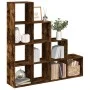 Librería divisora 4 niveles roble ahumado 131,5x29x131,5 cm de , Librerías y estanterías - Ref: Foro24-857971, Precio: 99,38 ...