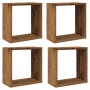 Estantes cubo de pared 4 uds madera envejecida 30x15x30 cm de , Estantes y estanterías - Ref: Foro24-856577, Precio: 43,94 €,...