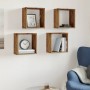 Estantes cubo de pared 4 uds madera envejecida 30x15x30 cm de , Estantes y estanterías - Ref: Foro24-856577, Precio: 43,94 €,...