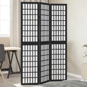 Biombo separador de 3 paneles madera maciza Paulownia negro by , Room dividers - Ref: Foro24-358766, Price: 89,12 €, Discount: %