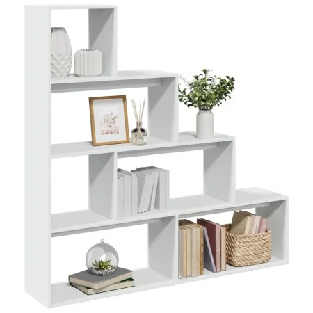 Librería divisora 4 niveles madera blanca 143,5x29x143,5 cm de , Librerías y estanterías - Ref: Foro24-857994, Precio: 76,77 ...