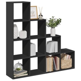 Librería divisora 4 niveles madera negra 131,5x29x131,5 cm de , Librerías y estanterías - Ref: Foro24-857968, Precio: 100,44 ...