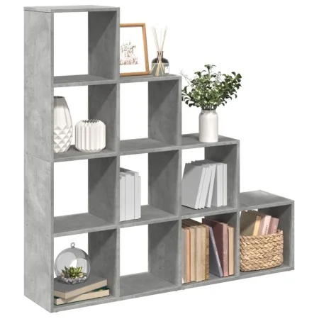Librería divisora 4 niveles madera gris 131,5x29x131,5 cm de , Librerías y estanterías - Ref: Foro24-857970, Precio: 90,17 €,...